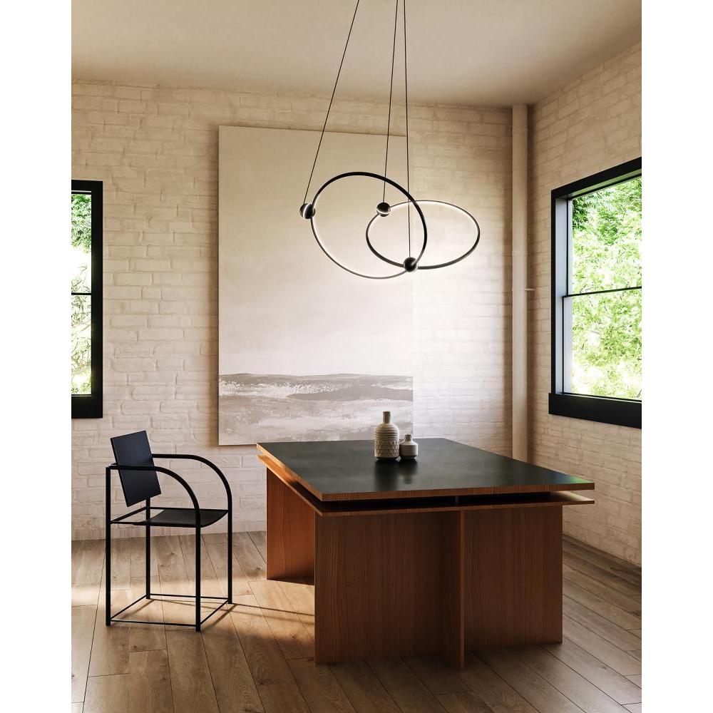 Kuzco Lighting CH17702-BK Isho 2 Head LED Chandelier, UL Listed, Black