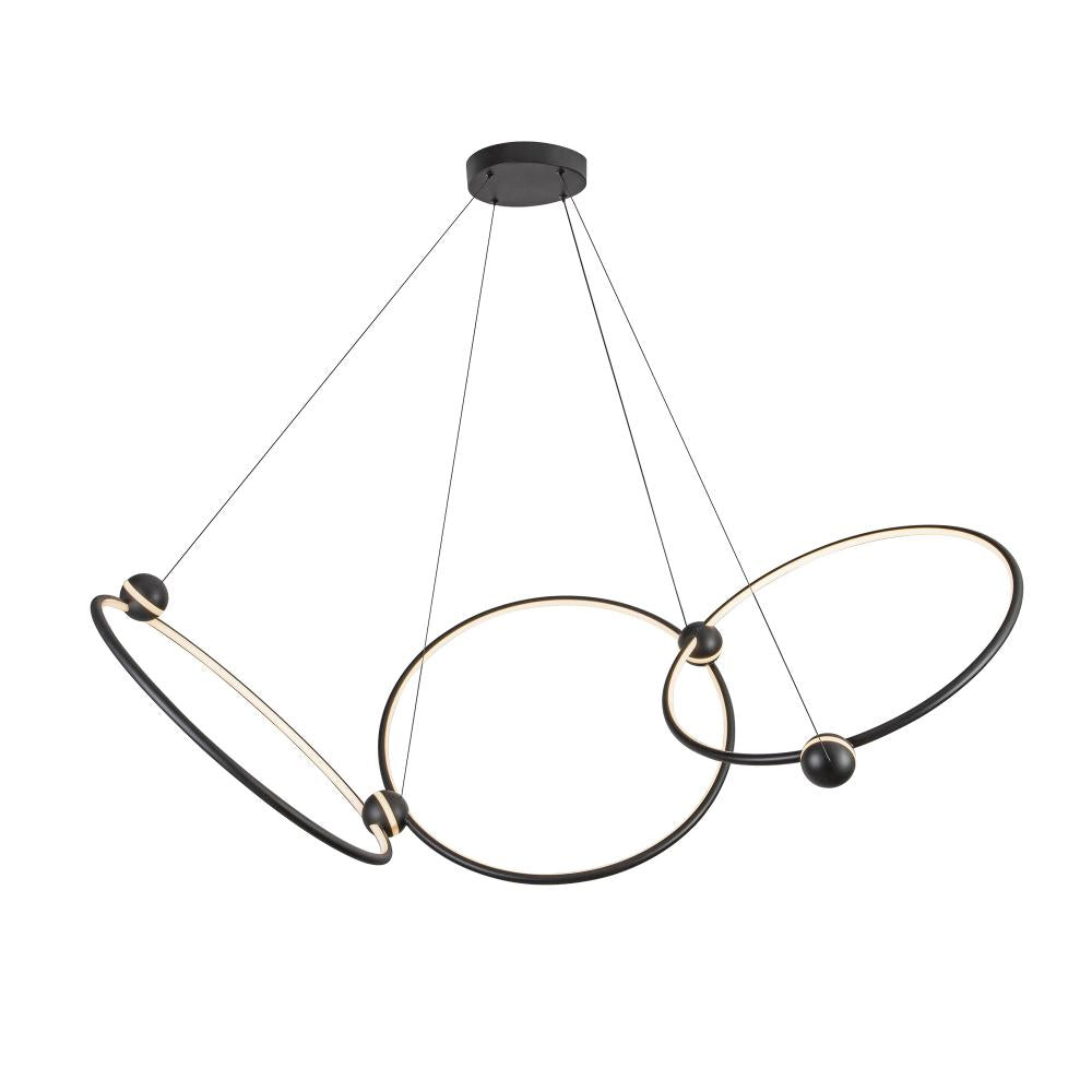 Kuzco Lighting CH17703-BK Isho 3 Head Black LED Chandelier, UL Damp Rated, Black