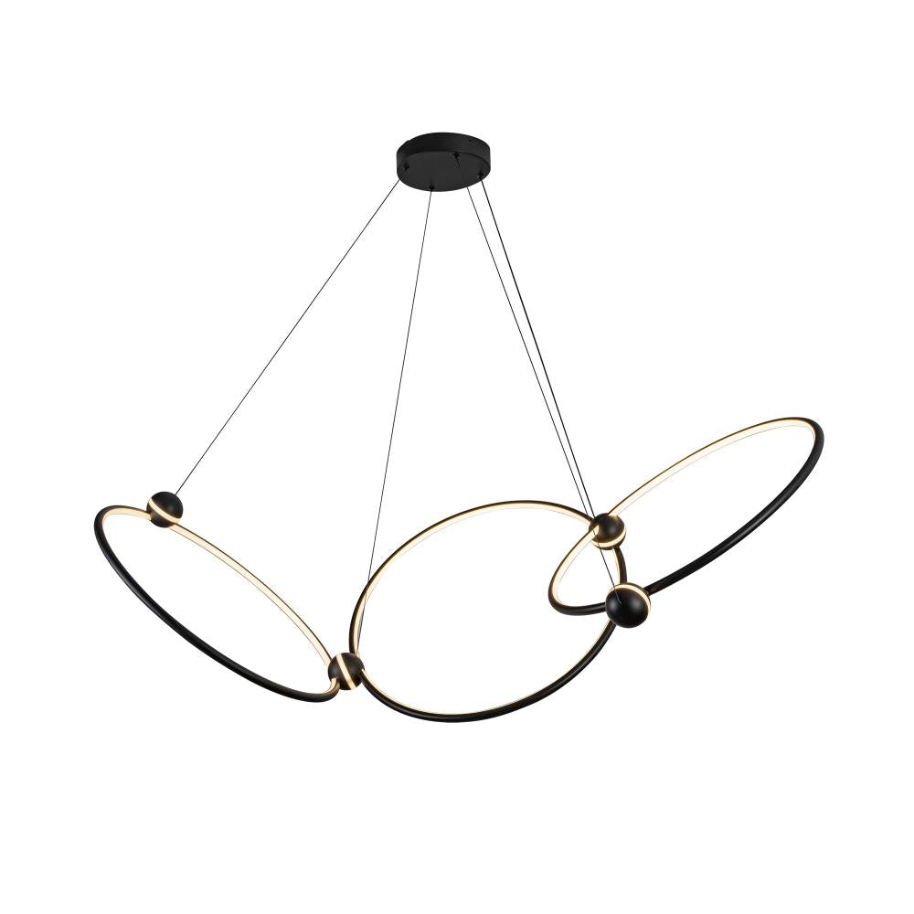 Kuzco Lighting CH17703-BK Isho 3 Head Black LED Chandelier, UL Damp Rated, Black