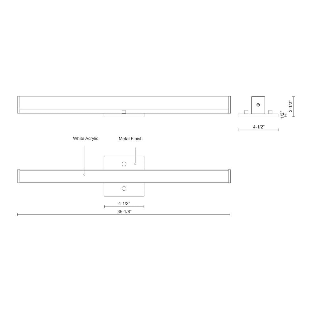 Kuzco VL6236-CH Vanity Light Fixture, UL Damp Rated, Chrome