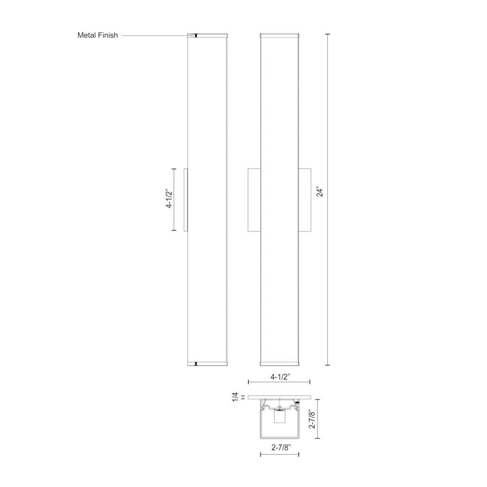 Kuzco Jane VL62224-CH Vanity Light Fixture, LED, Chrome
