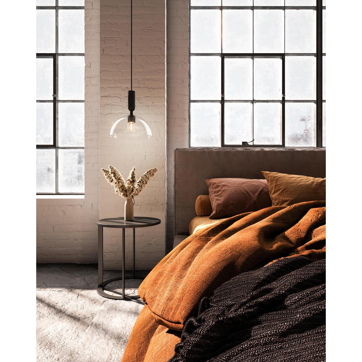 ALORA MOOD Lighting PD563012MBCL Pendants, Clear Glass/Matte Black