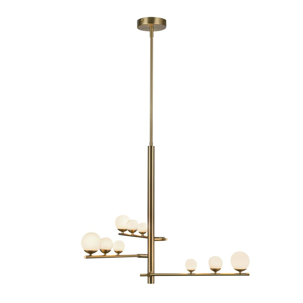 Kuzco Lighting CH55524-BG/OP Juniper 3 Head Chandelier, LED, Brushed Gold/Opal Glass