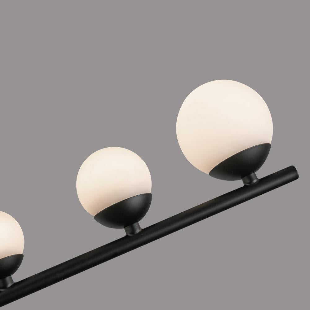 Kuzco Juniper CH55524-BK/OP Chandelier, LED, Black/Opal Glass