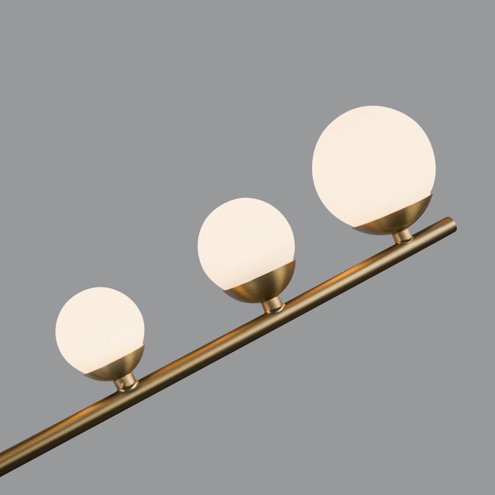 Kuzco 55530-BG/OP Juniper 5 Head Chandelier, UL Listed, Brushed Gold/Opal Glass