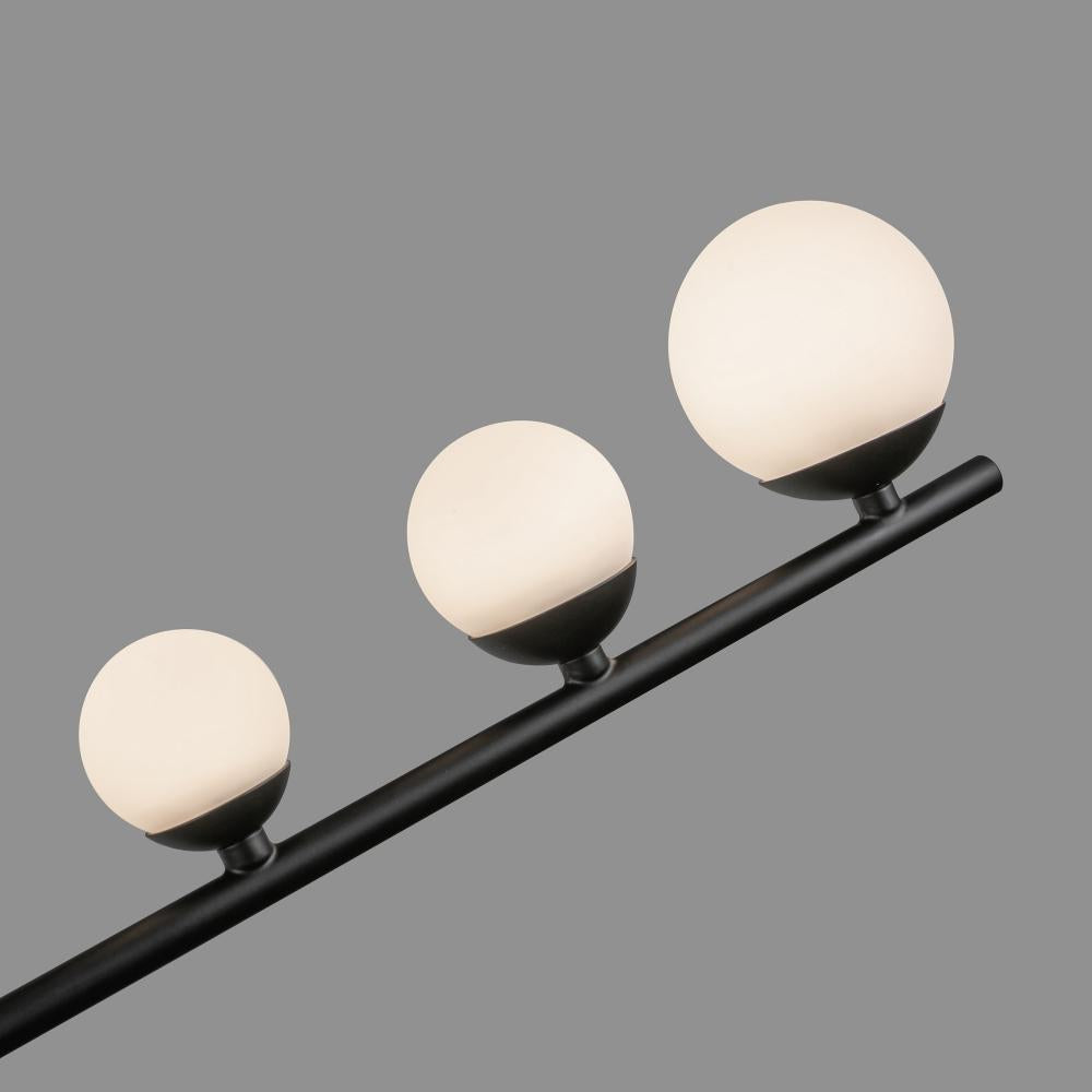 Kuzco Lighting CH55530-BK/OP Juniper 5 Head LED Chandelier, UL Listed, Black/Opal Glass