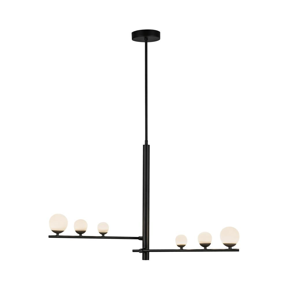 Kuzco Juniper PD55520-BK/OP Pendant, 22W Watt, Adjustable Branches, Black/Opal Glass
