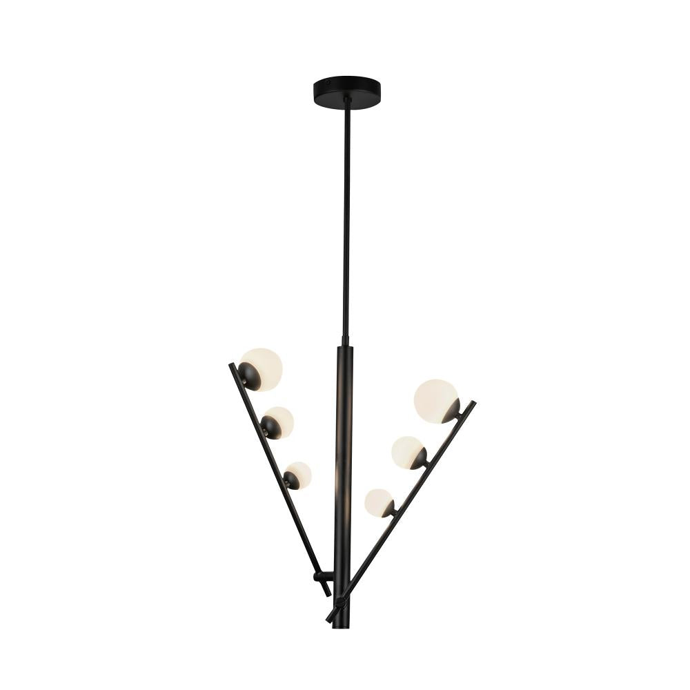 Kuzco Juniper PD55520-BK/OP Pendant, 22W Watt, Adjustable Branches, Black/Opal Glass
