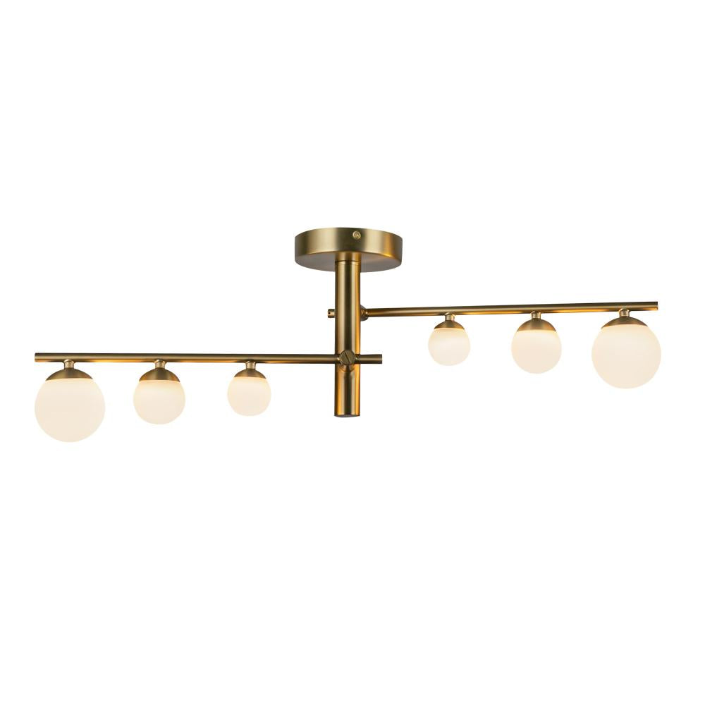 Kuzco Juniper SF55525-BG/OP Semi-Flush Mount, LED, Brushed Gold/Opal Glass