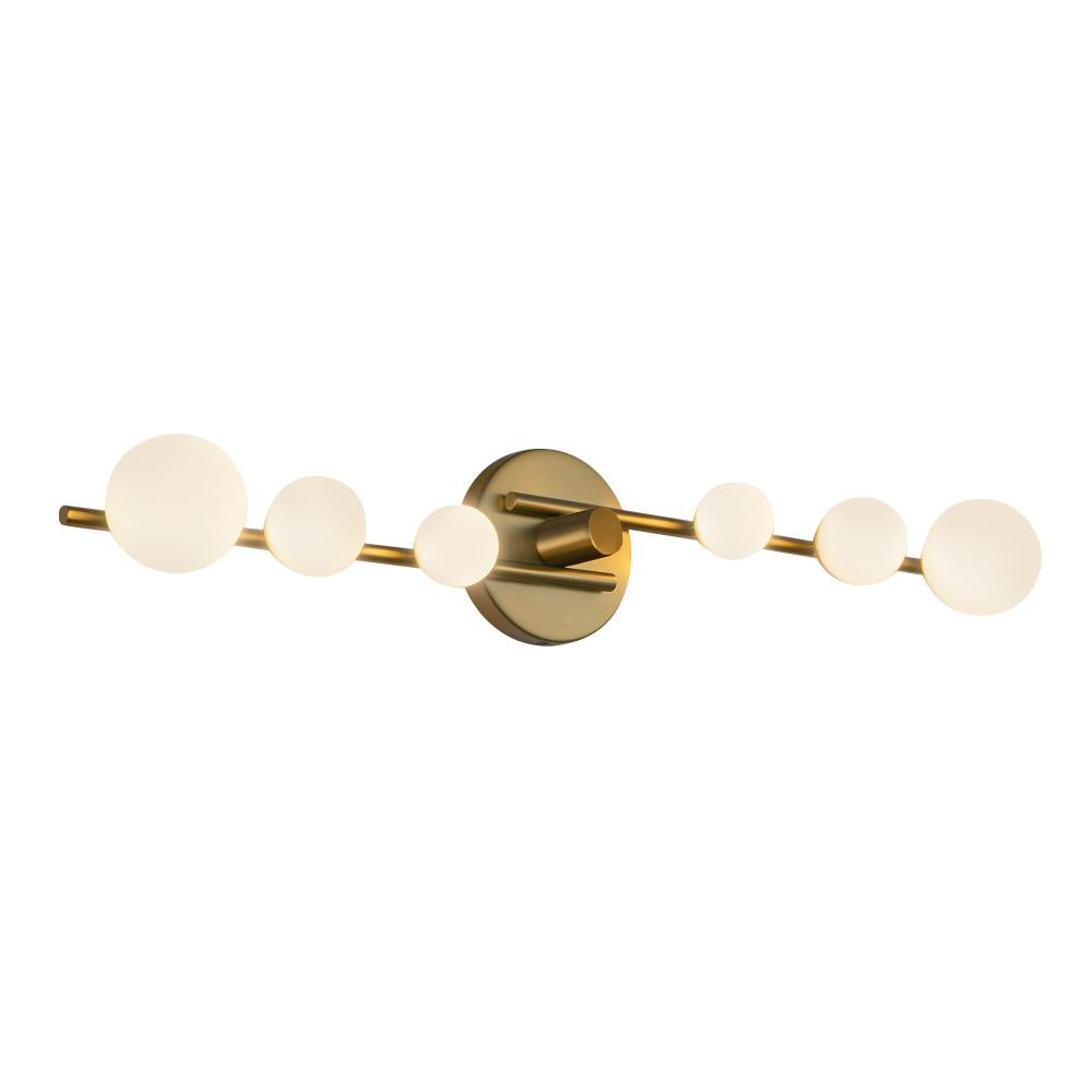 Kuzco Juniper VL55529-BG/OP Vanity Light Fixture, UL Damp Rated, Brushed Gold/Opal Glass