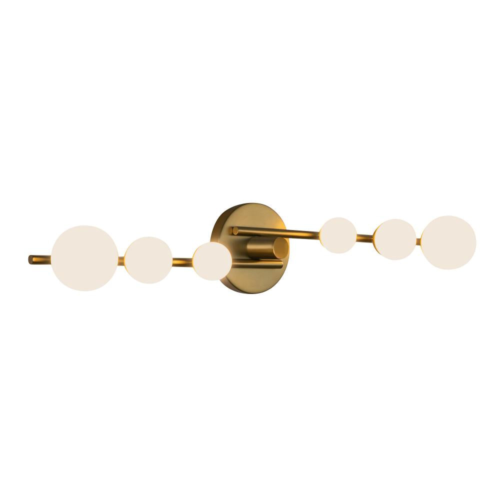Kuzco Juniper VL55529-BG/OP Vanity Light Fixture, UL Damp Rated, Brushed Gold/Opal Glass