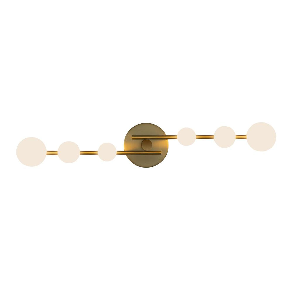 Kuzco Juniper VL55529-BG/OP Vanity Light Fixture, UL Damp Rated, Brushed Gold/Opal Glass