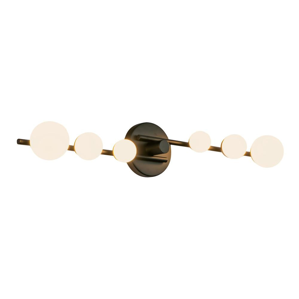 Kuzco Juniper VL55529-BK/OP Vanity Light Fixture, LED, Black/Opal Glass