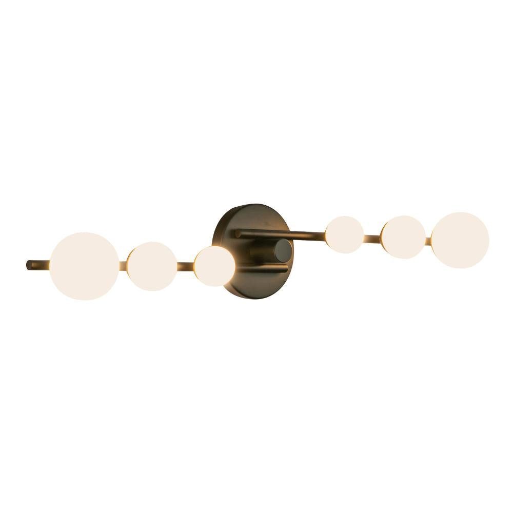 Kuzco Juniper VL55529-BK/OP Vanity Light Fixture, LED, Black/Opal Glass