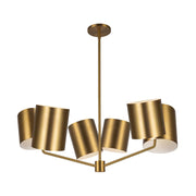 Kuzco Keiko CH58830-BG Chandelier, 30-in, 6 Lights, Brushed Gold