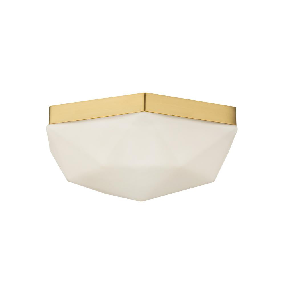 ALORA MOOD Lighting FM424512BGOP Flush Mount, UL Damp Rated, Brushed Gold/Opal Glass