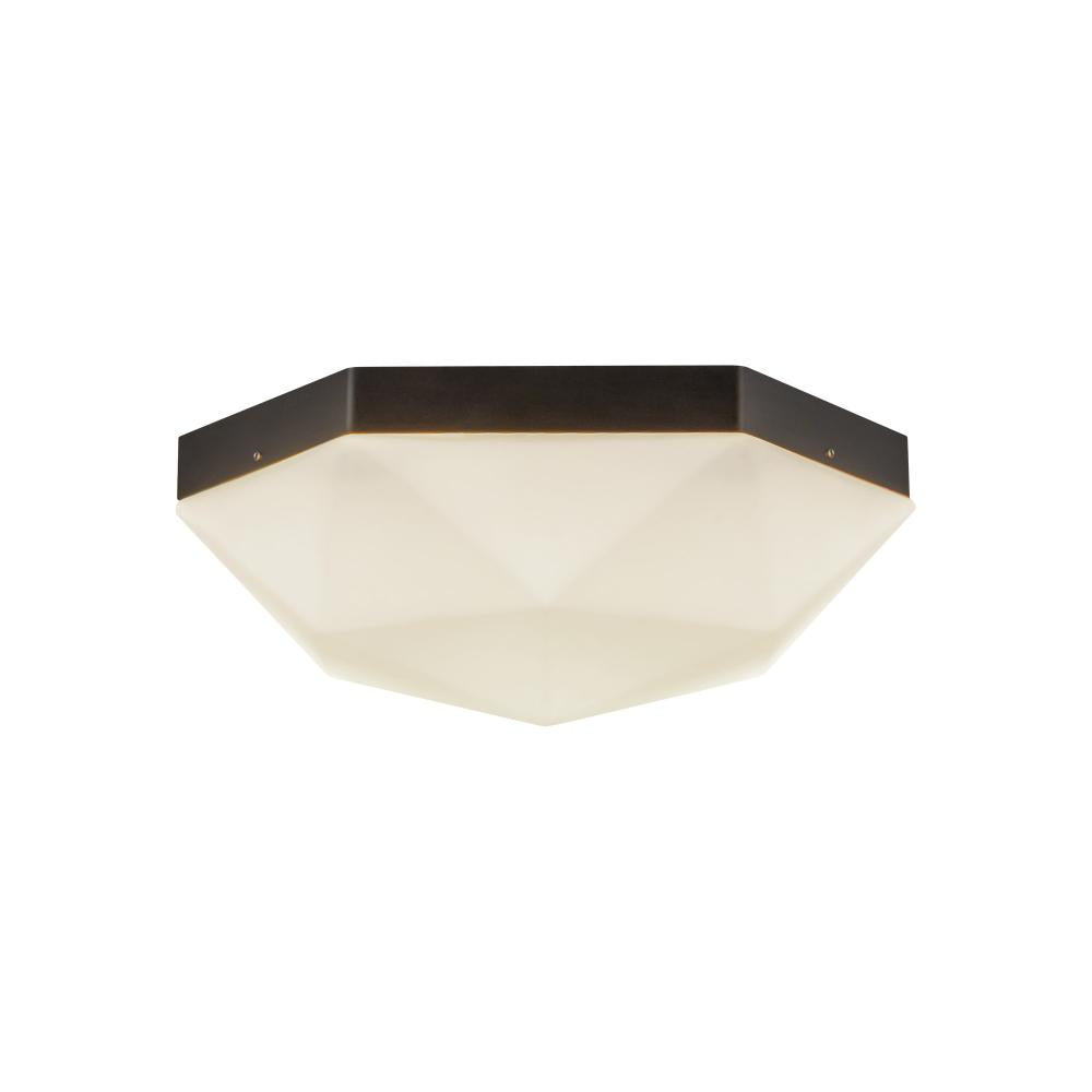 ALORA MOOD Lighting FM424512MBOP Krysta 12-in Flush Mount, UL Listed, Matte Black/Opal Glass