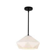 ALORA MOOD Lighting PD424514MBOP Pendant, 1 Light, Matte Black/Opal Glass