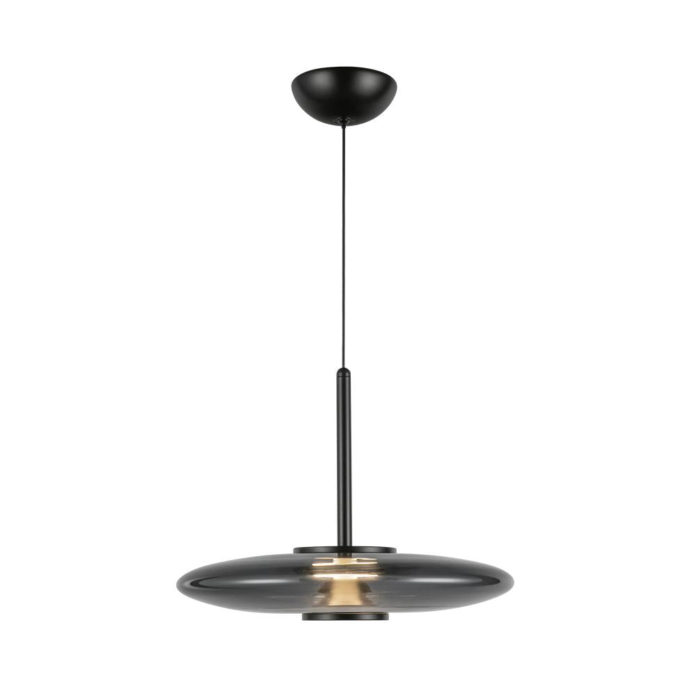 Kuzco PD37018-BK/SM-3WCCT-UNV Pendant, 17-in, Black/Smoked Glass