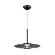 Kuzco PD37018-BK/SM-3WCCT-UNV Pendant, 17-in, Black/Smoked Glass