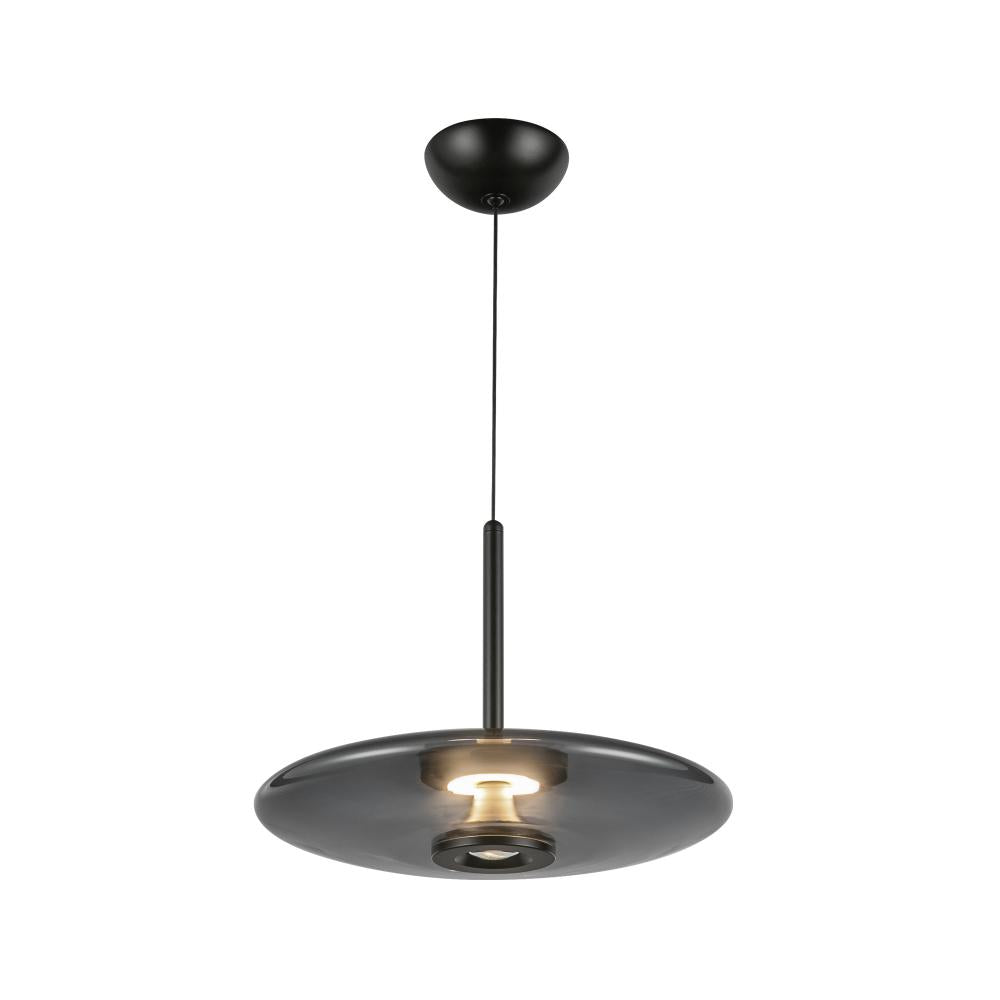 Kuzco PD37018-BK/SM-3WCCT-UNV Pendant, 17-in, Black/Smoked Glass