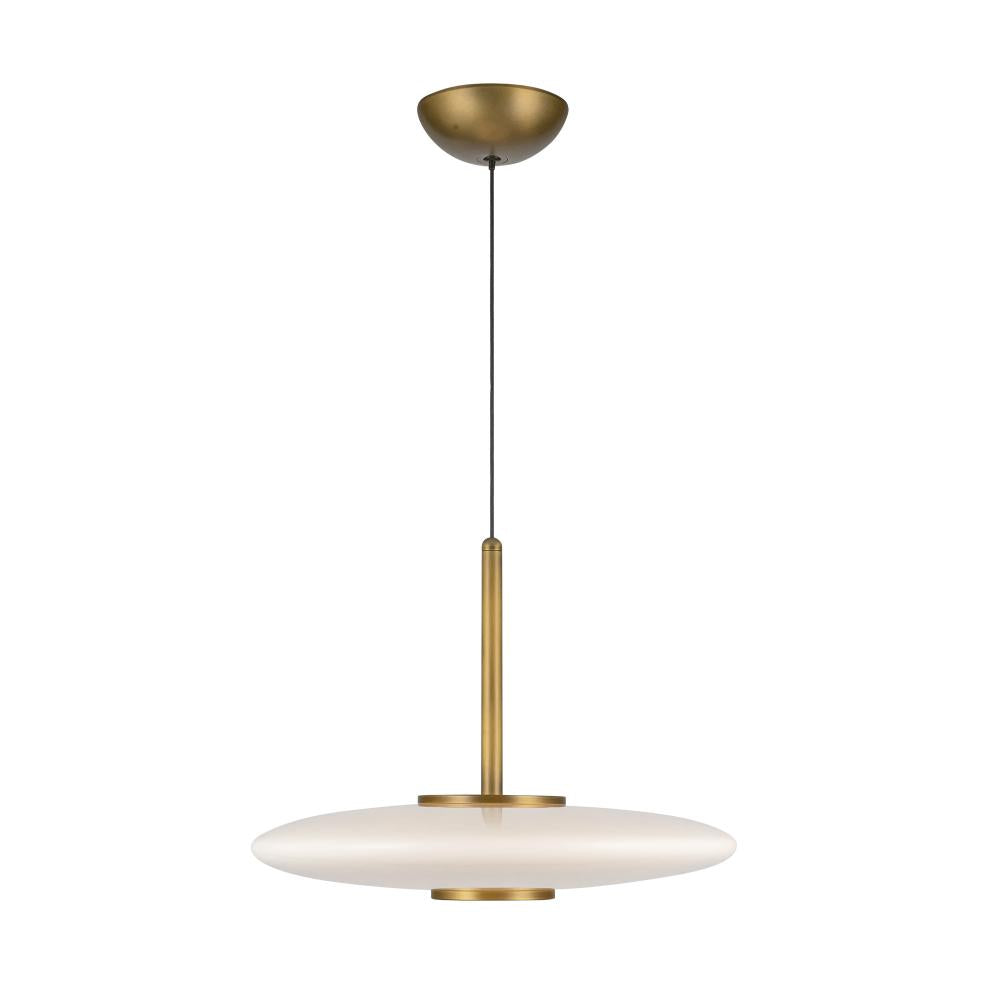 Kuzco Lighting PD37018-VB/GO-3WCCT-UNV Pendant, Vintage Brass/Glossy Opal Glass