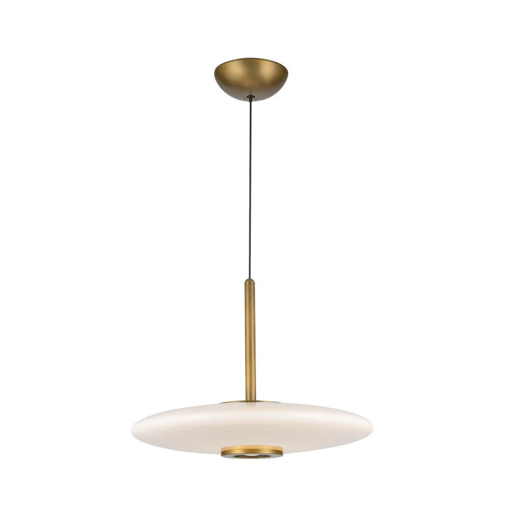 Kuzco Lighting PD37018-VB/GO-3WCCT-UNV Pendant, Vintage Brass/Glossy Opal Glass