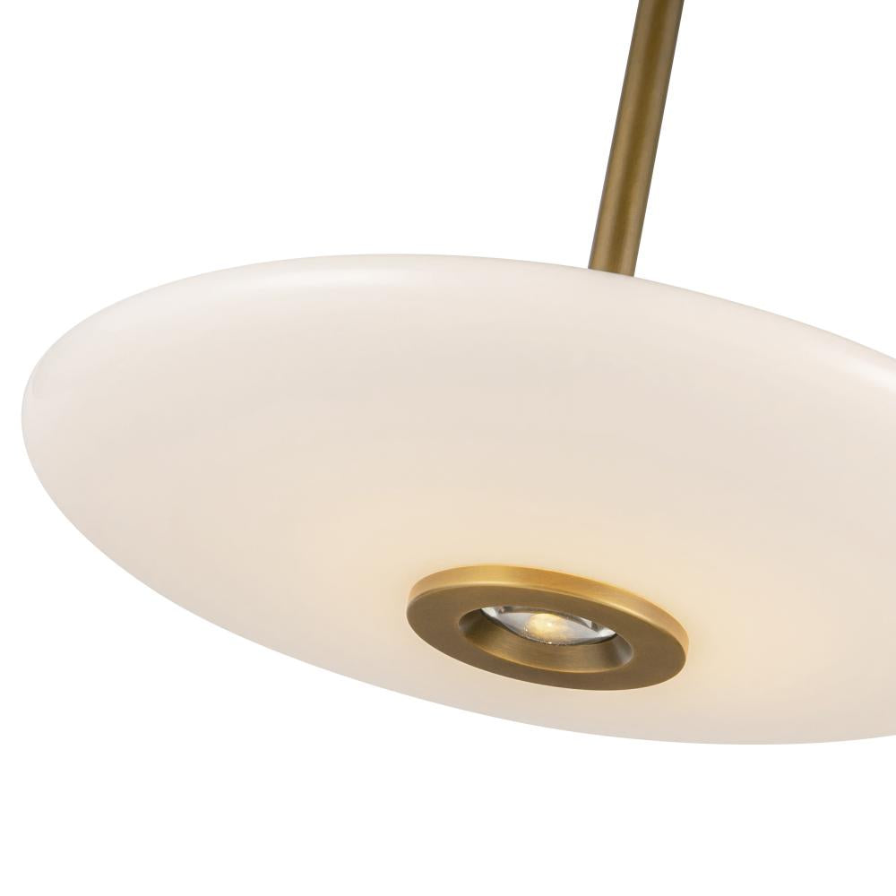 Kuzco Lighting PD37018-VB/GO-3WCCT-UNV Pendant, Vintage Brass/Glossy Opal Glass
