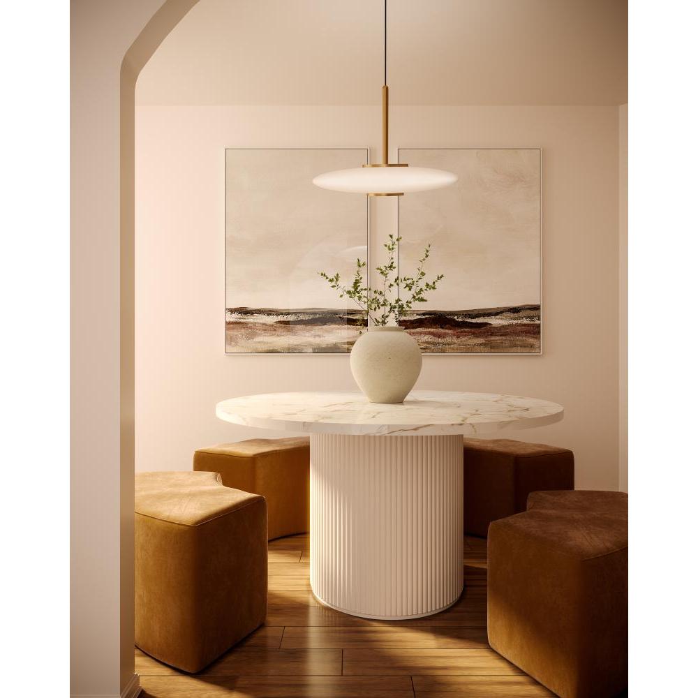 Kuzco Lighting PD37018-VB/GO-3WCCT-UNV Pendant, Vintage Brass/Glossy Opal Glass
