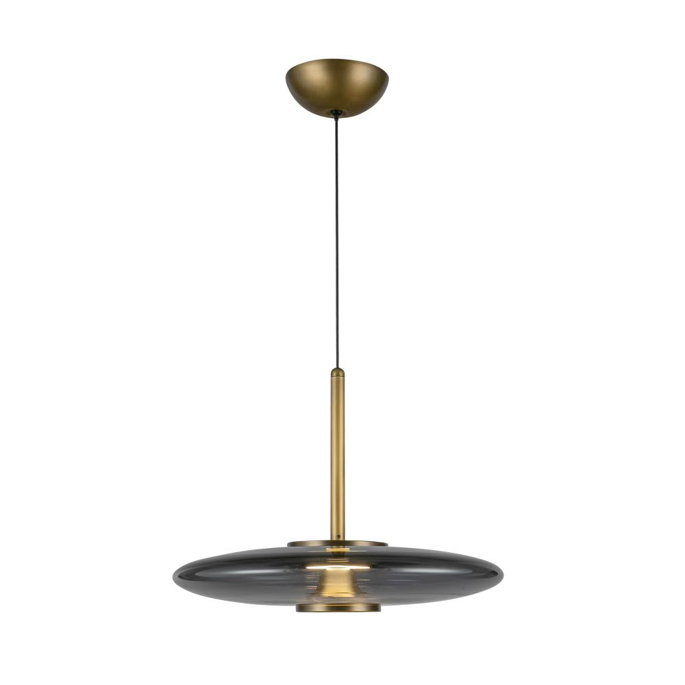 Kuzco PD37018-VB/SM-3WCCT-UNV Pendant, 17-in, Vintage Brass/Smoked Glass