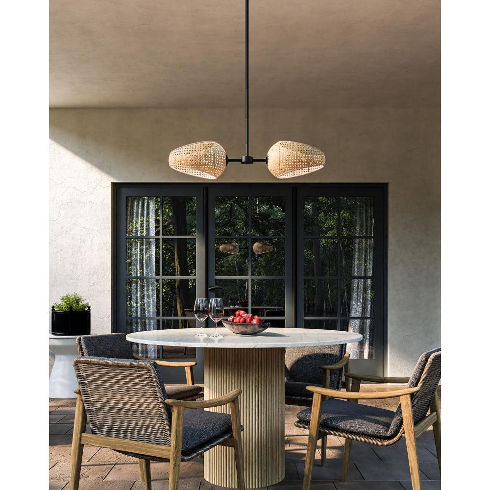 Kuzco Lanai PD20602-BK/OP Pendant, LED, 15W, Matte Black/Opal Glass