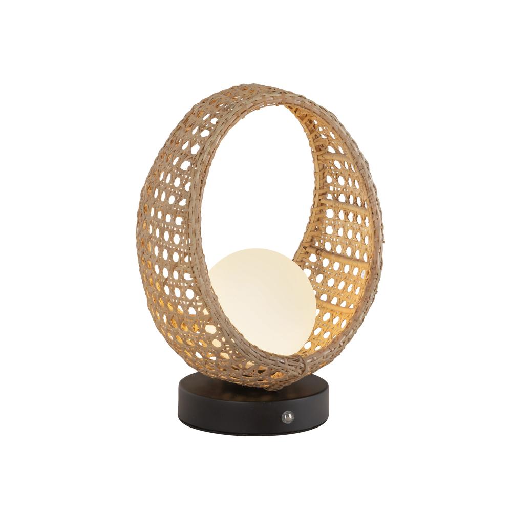 Kuzco Lighting TL20610-BK/OP Table Lamp, LED, Black/Opal Glass