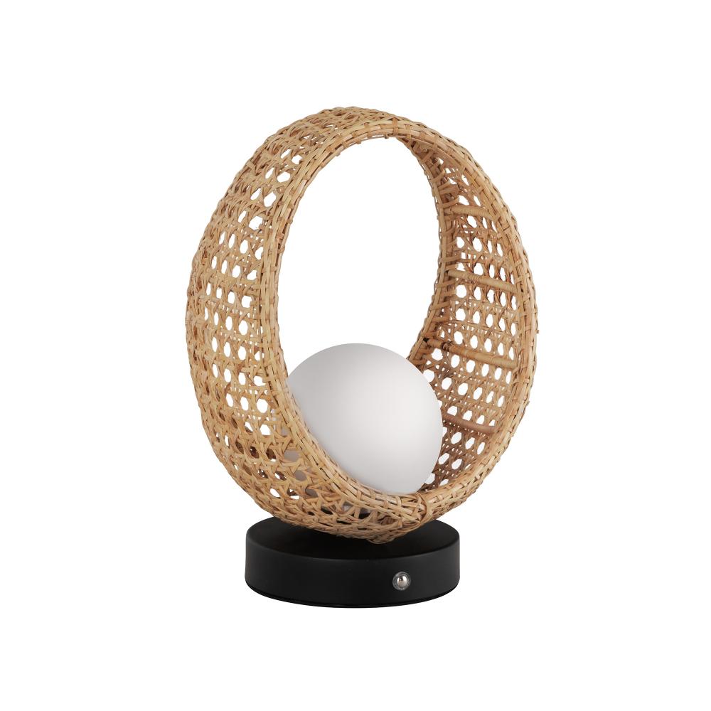 Kuzco Lighting TL20610-BK/OP Table Lamp, LED, Black/Opal Glass