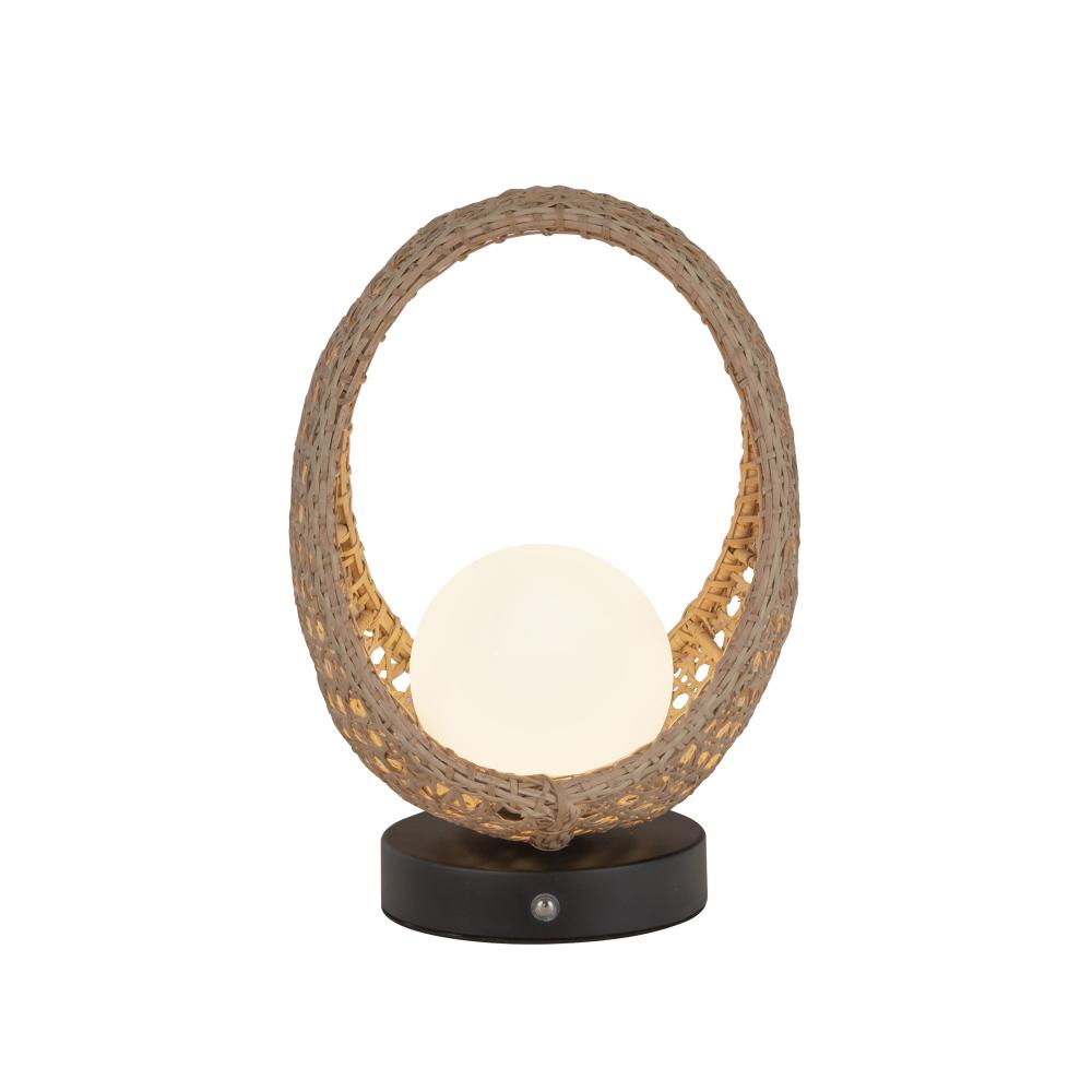 Kuzco Lighting TL20610-BK/OP Table Lamp, LED, Black/Opal Glass