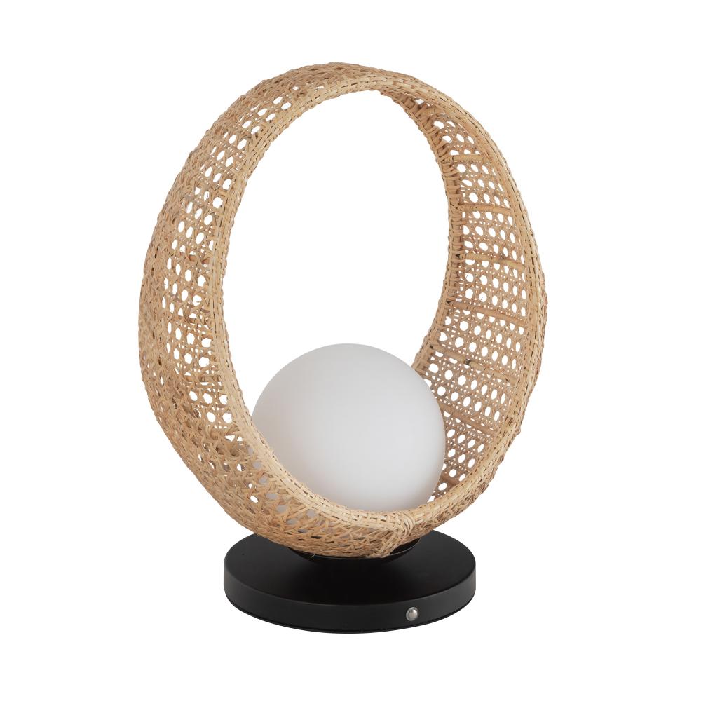Kuzco TL20616-BK/OP Table Lamp, Black/Opal Glass