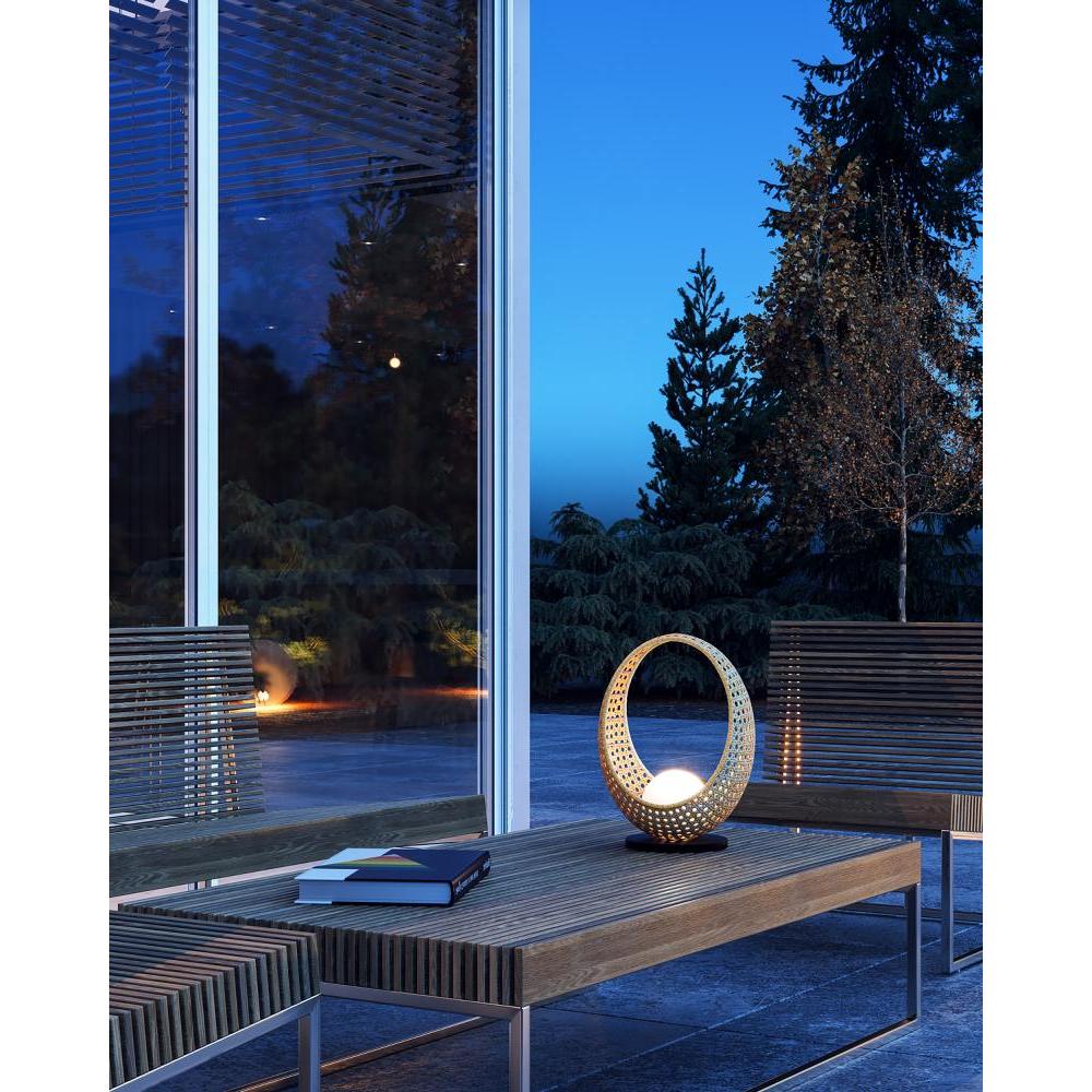 Kuzco TL20616-BK/OP Table Lamp, Black/Opal Glass