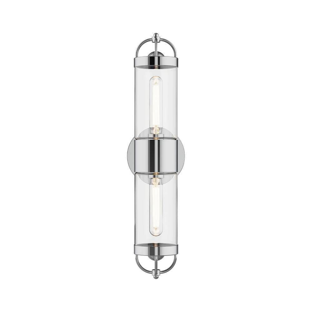 ALORA MOOD Lighting WV461102CH Lancaster Wall/Vanity Light Fixture, UL Damp Rated, Chrome