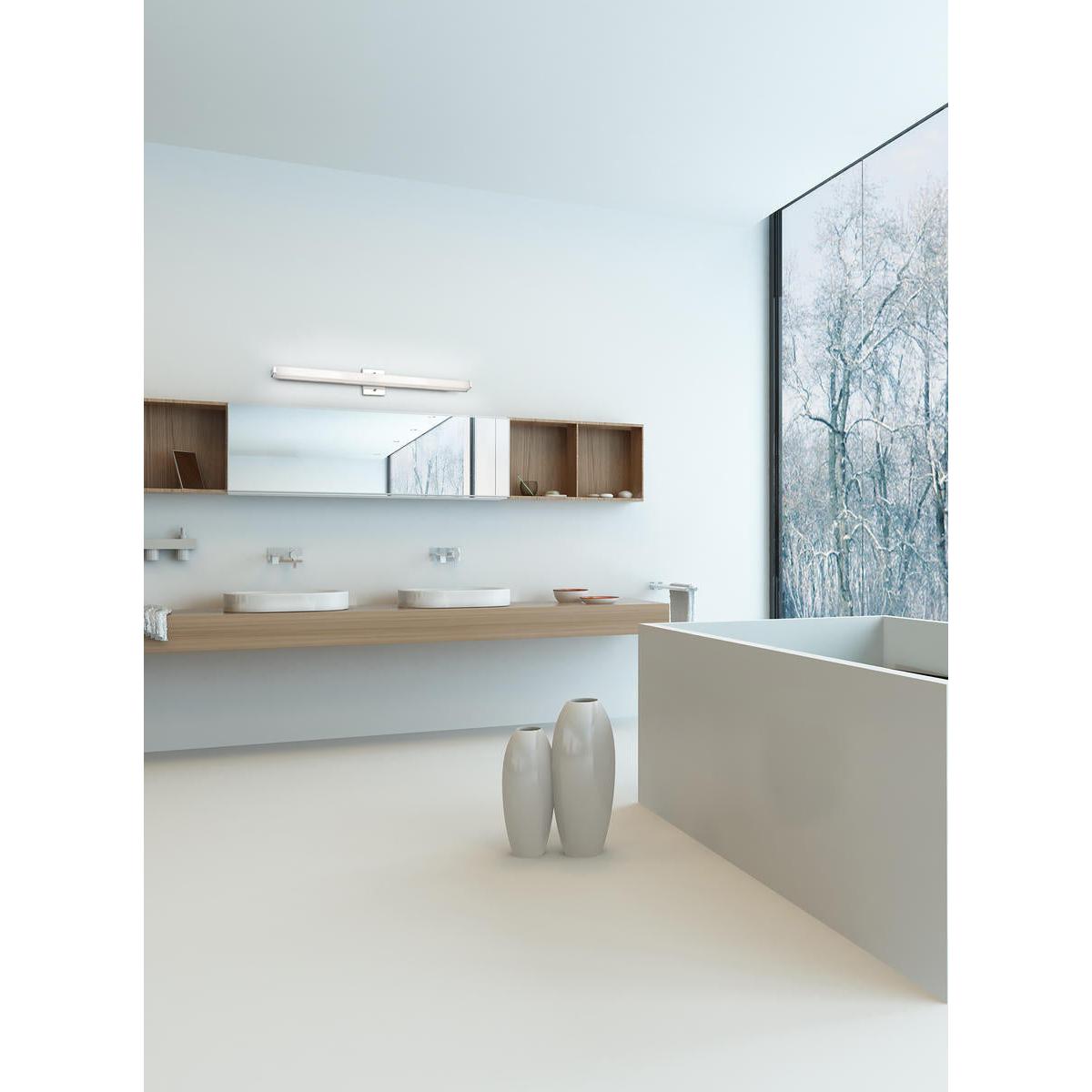Kuzco Latitude-Slim VL4737-CH Vanity Light Fixture, UL Damp Rated, Chrome