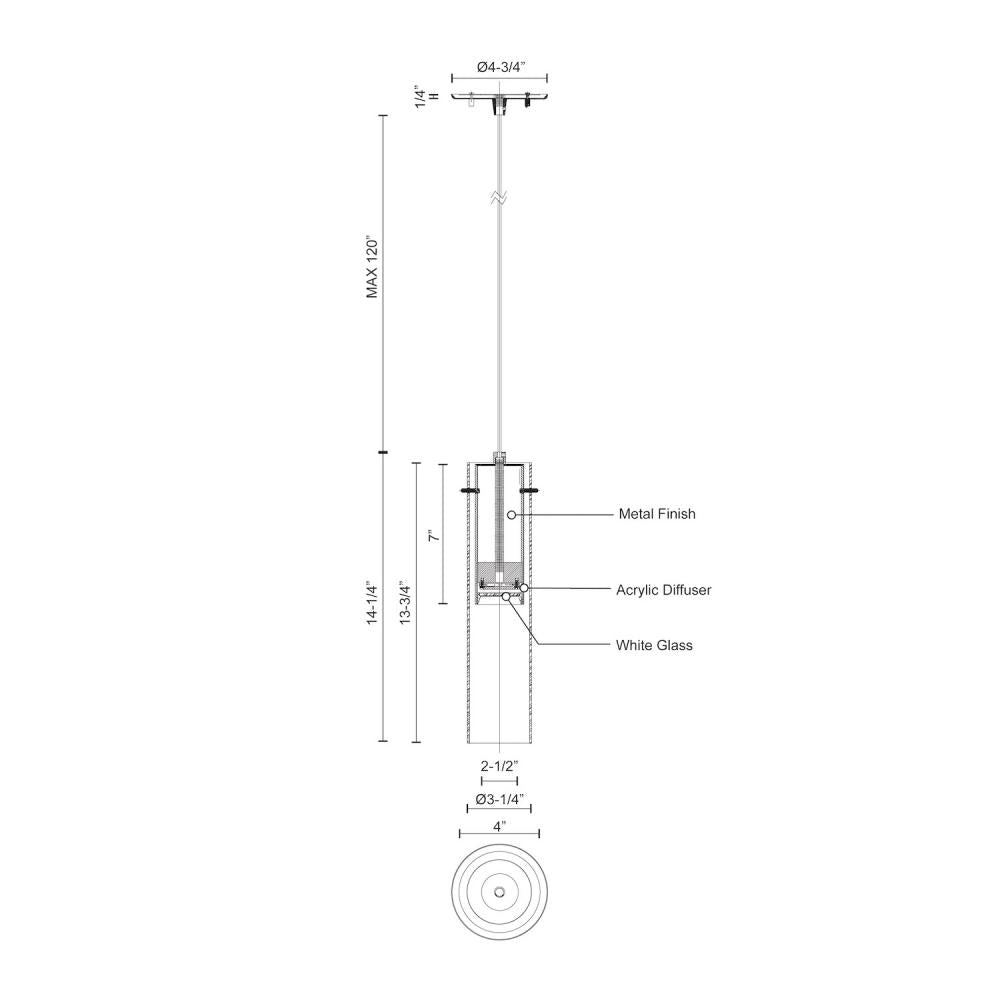Kuzco Lena PD21703-CH Pendant, 9W Watt, Clear Glass, Chrome