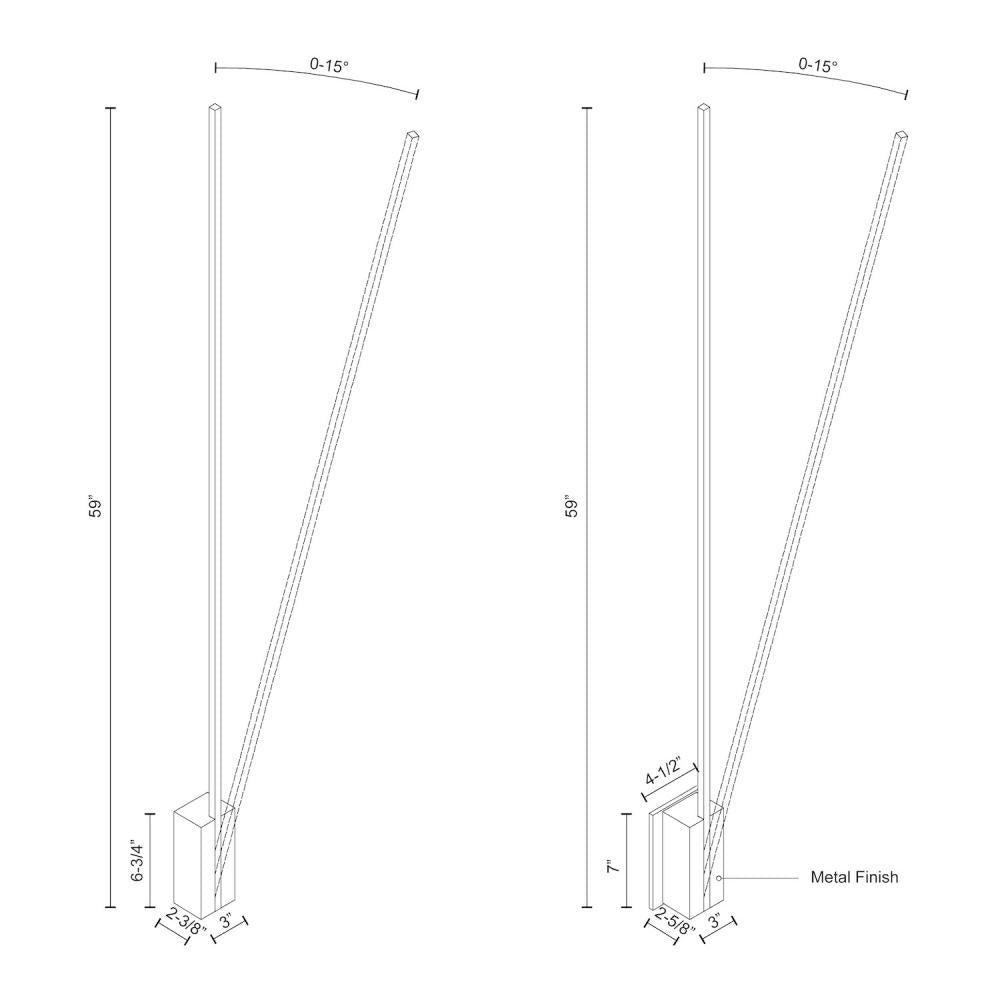 Kuzco Lever WS13760-BK Wall Sconce, LED, Black