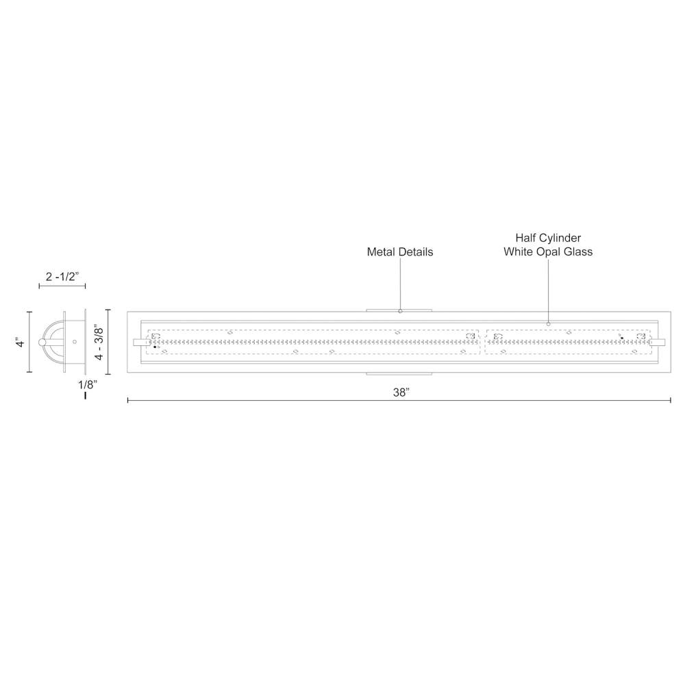 Kuzco Lighting 601002BK-LED Vanity Light Fixture, UL Damp Rated, Black