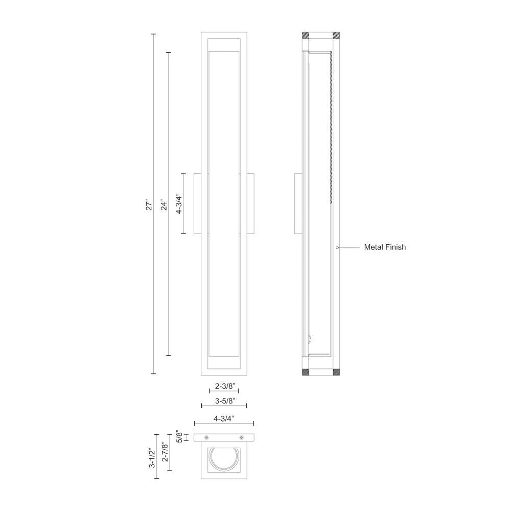 Kuzco Lochwood WS83427-BK Wall Sconce, 31W, Black