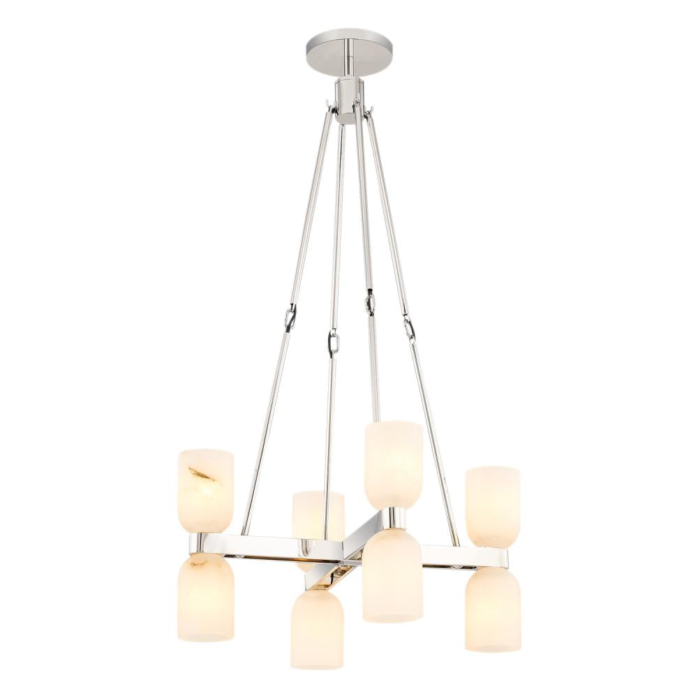 ALORA Lighting Lucian CH338822PNAR Chandelier, Polished Nickel/Alabaster