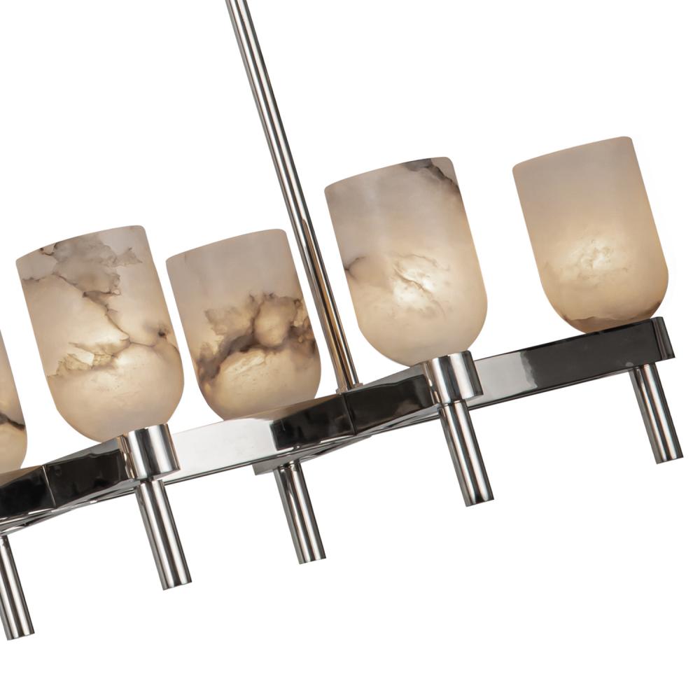 ALORA Lighting Lucian LP338052PNAR Linear Pendant, UL Damp Rated, Polished Nickel/Alabaster
