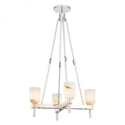 ALORA Lighting PD338422PNAR Pendant, 4 Lights, Polished Nickel/Alabaster