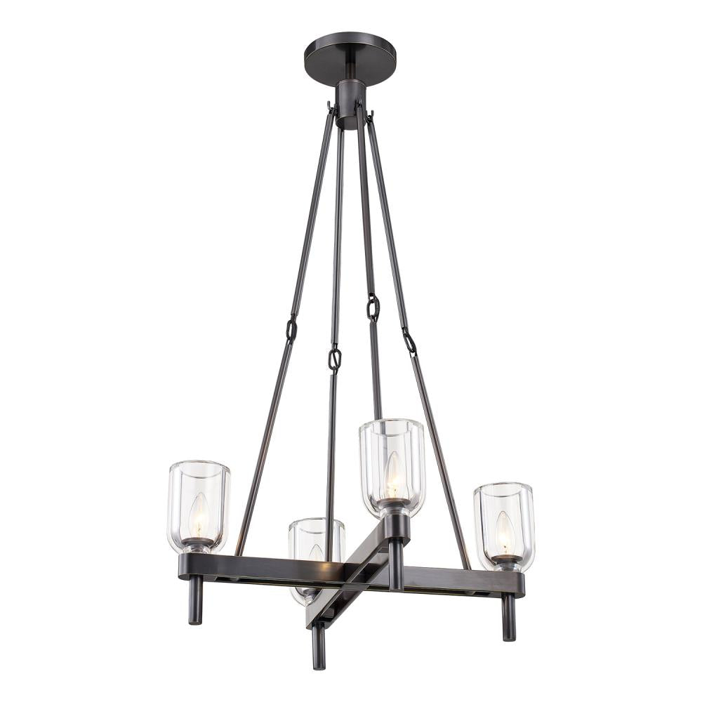 ALORA Lighting PD338422UBCC Pendant, 22-in Clear Crystal/Urban Bronze, 4 Lights, Modern Design