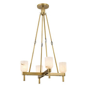 ALORA Lighting PD338422VBAR Pendant, 4 Lights, Vintage Brass/Alabaster