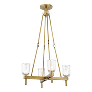 Alora Lighting PD338422VBCC Lucian 22-in Clear Crystal/Vintage Brass Pendant, UL Listed, Vintage Brass