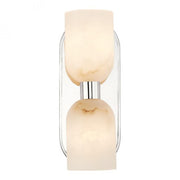 ALORA Lighting Lucian WV338902PNAR Wall/Vanity Light Fixture, UL Damp Rated, Polished Nickel/Alabaster