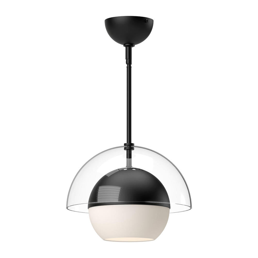 Alora Mood Lighting PD568212MBOP Pendant, 1 Light, Opal Matte Glass, Matte Black